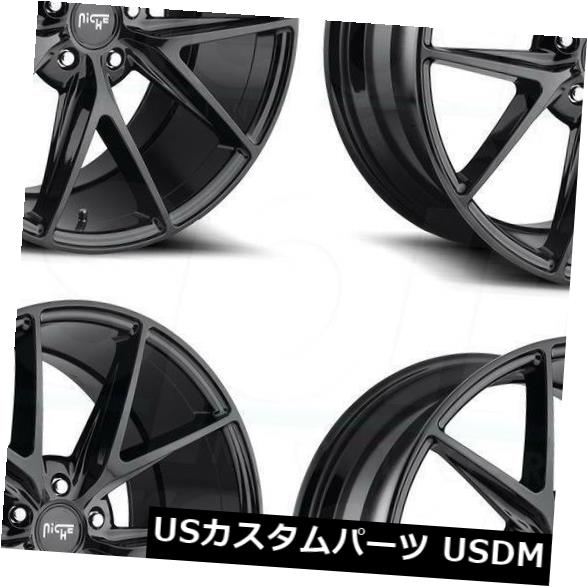 海外輸入ホイール 20x9グロスブラックホイールNiche Misano M119 5x114.3 35（4個セット） 20x9 Gloss Black Wheels Niche Misano M119 5x114.3 35 (Set of 4) 【並行輸入品】