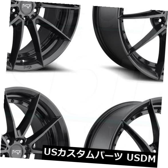 海外輸入ホイール 20x9マットブラックホイールニッチセクターM196 5x120 35（4個セット） 20x9 Matte Black Wheels Niche Sector M196 5x120 35 (Set of 4) 【並行輸入品】
