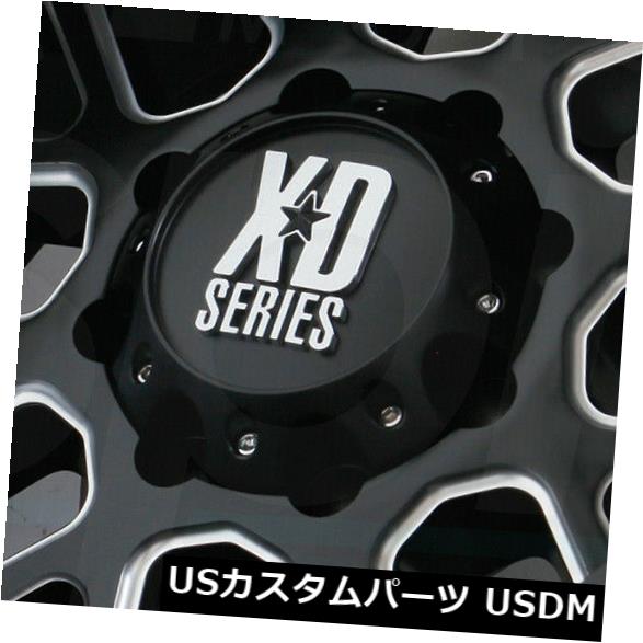 海外輸入ホイール 20x12ブラックミルドホイールXD XD820グレネード8x170 -44（4個セット） 20x12 Black Milled Wheels XD XD820 Grenade 8x170 -44 (Set of 4) 【並行輸入品】