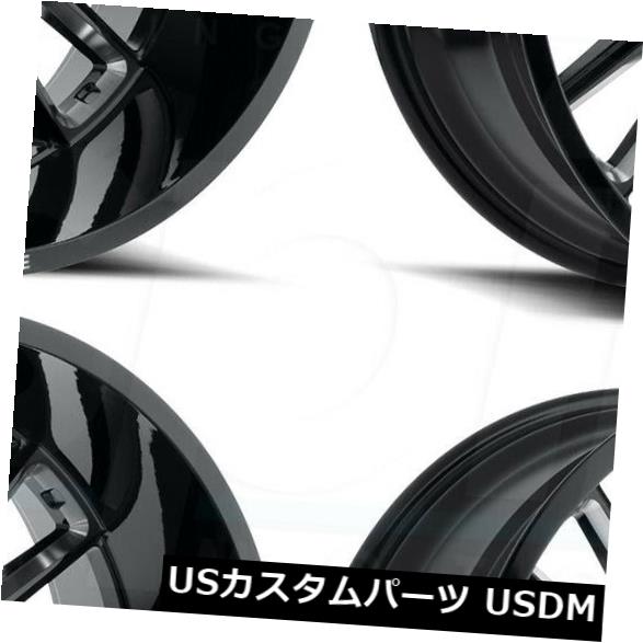 海外輸入ホイール 20x12ブラックミルドホイールHostile H115 Predator 8x180 -44（4個セット） 20x12 Black Milled Wheels Hostile H115 Predator 8x180 -44 (Set of 4) 【並行輸入品】