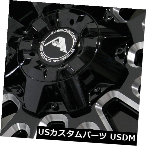 海外輸入ホイール 20x10ブラックミルドホイールアメリカンオフロードA105 8x170 -24（4個セット） 20x10 Black Milled Wheels American Off-Road A105 8x170 -24 (Set of 4) 【並行輸入品】
