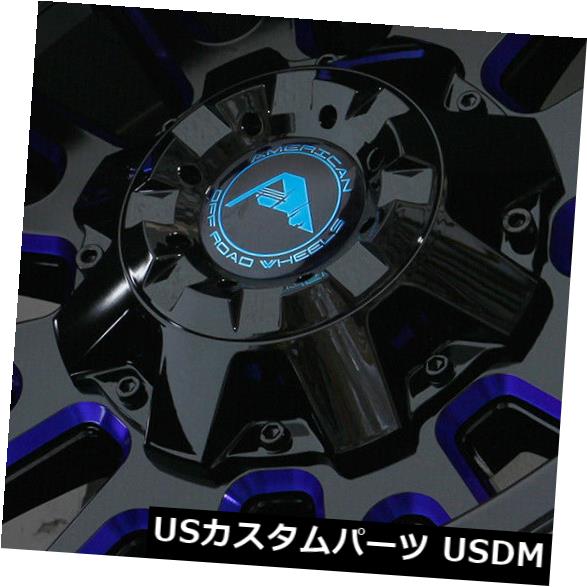 海外輸入ホイール 20x12ブラックミルドブルーホイールアメリカオフロードA105 6x120 -44（4個セット） 20x12 Black Milled Blue Wheels American Off-Road A105 6x120 -44 (Set of 4) 【並行輸入品】
