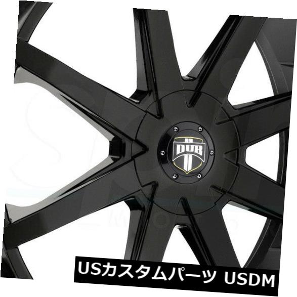 海外輸入ホイール 20x8.5グロスブラックホイールDUB Push S110 5x112 / 5x4.5 34（4個セット） 20x8.5 Gloss Black Wheels DUB Push S110 5x112/5x4.5 34 (Set of 4) 【並行輸入品】