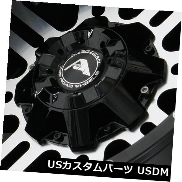 海外輸入ホイール 20x12ブラックマシニングホイールアメリカオフロードA106 6x135 / 6x5.5 -44（4個セット） 20x12 Black Machined Wheels American Off-Road A106 6x135/6x5.5 -44 (Set of 4) 【並行輸入品】