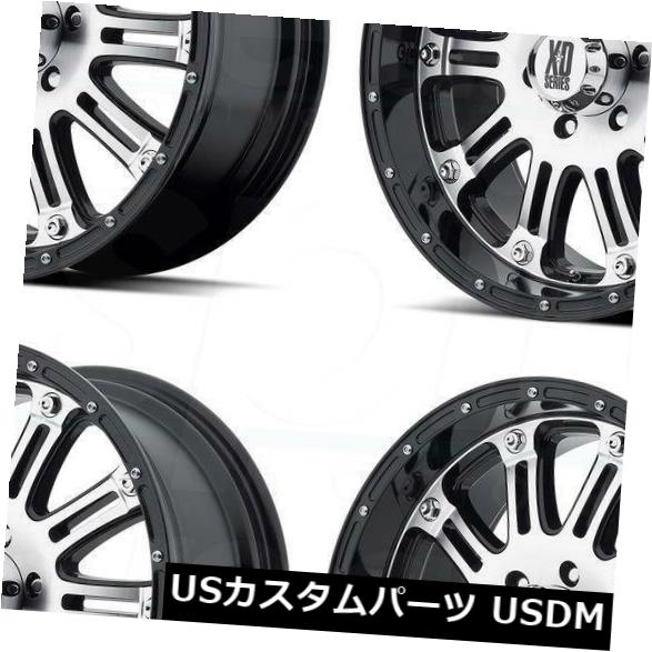 海外輸入ホイール 18x9ブラックマシンホイールXD XD795ホス6x5.5 / 6x139.7 -12（4個セット） 18x9 Black Machine Wheels XD XD795 Hoss 6x5.5/6x139.7 -12 (Set of 4) 【並行輸入品】