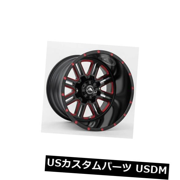 海外輸入ホイール 20x12ブラックミルドレッドホイールアメリカンオフロードA106 6x120 -44（4個セット） 20x12 Black Milled Red Wheels American Off-Road A106 6x120 -44 (Set of 4) 【並行輸入品】
