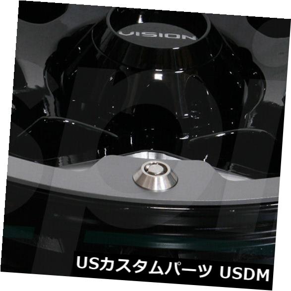 海外輸入ホイール 17x9ブラックミルドホイールビジョン416 Se7En 6x135 12(4個セット) 17x9 Black Milled Wheels Vision 416 Se7En 6x135 12 (Set of 4) 【並行輸入品】