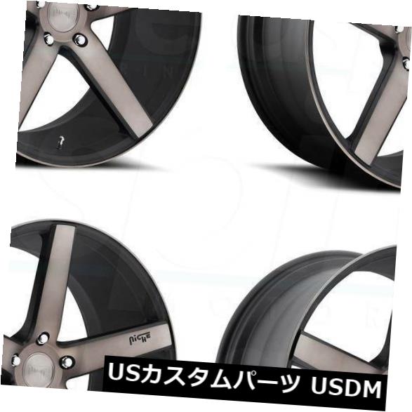 海外輸入ホイール 19x8.5ブラックマシニングホイールNiche Milan M134 5x114.3 45(4個セット) 19x8.5 Black Machined Wheels Niche Milan M134 5x114.3 45 (Set of 4) 【並行輸入品】