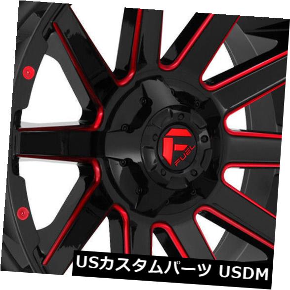 海外輸入ホイール 20x10ブラックレッドホイールフューエルコントラD643 6x135 / 6x5.5 -18（4個セット） 20x10 Black Red Wheels Fuel Contra D643 6x135/6x5.5 -18 (Set of 4) 【並行輸入品】