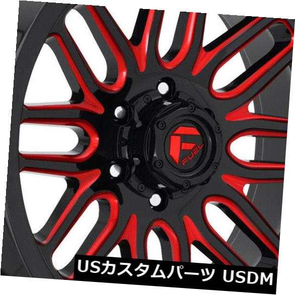 海外輸入ホイール 20x10ブラックレッドホイールフューエルイグナイトD663 8x6.5 / 8x165.1 -18（4個セット） 20x10 Black Red Wheels Fuel Ignite D663 8x6.5/8x165.1 -18 (Set of 4) 【並行輸入品】