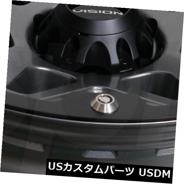 海外輸入ホイール 20x9サテングレーホイールビジョン416 Se7En 8x180 12（4個セット） 20x9 Satin Grey Wheels Vision 416 Se7En 8x180 12 (Set of 4) 【並行輸入品】