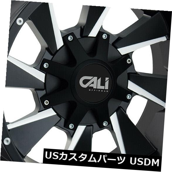 海外輸入ホイール 20x9サテンブラックミルドホイールカリオフロードディストーション5x5.5 / 5x150 18（4個セット） 20x9 Satin Black Milled Wheels Cali Off-Road Distorted 5x5.5/5x150 18 (Set of 4) 【並行輸入品】