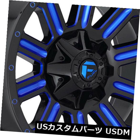 海外輸入ホイール 20x10ブラックブルーホイールフューエルハードラインD646 6x135 / 6x5.5 -18（4個セット） 20x10 Black Blue Wheels Fuel Hardline D646 6x135/6x5.5 -18 (Set of 4) 【並行輸入品】