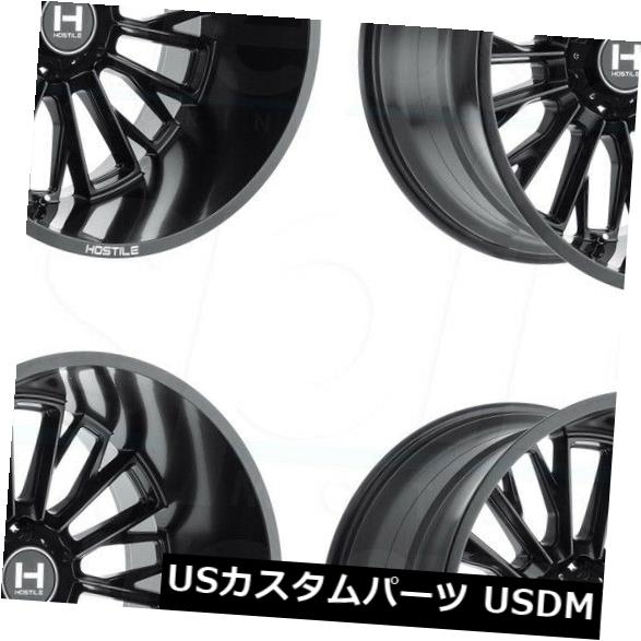 海外輸入ホイール 20x9フルブラックホイールHostile H114 Fury 8x170 0（4個セット） 20x9 Full Black Wheels Hostile H114 Fury 8x170 0 (Set of 4) 【並行輸入品】