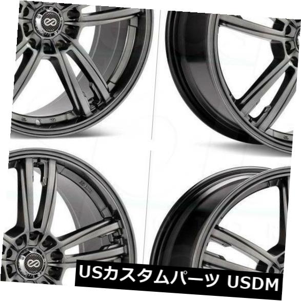 海外輸入ホイール 18x8 / 18x8.5ブラックペイントホイールエンケイコジン5x114.3 45/25（4個セット） 18x8/18x8.5 Black Paint Wheels Enkei Kojin 5x114.3 45/25 (Set of 4) 【並行輸入品】
