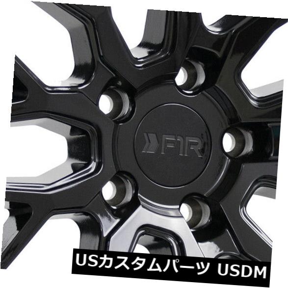 海外輸入ホイール 18x8.5 / 18x9.5グロスブラックホイールF1R F103 5x114.3 38/38（4個セット） 18x8.5/18x9.5 Gloss Black Wheels F1R F103 5x114.3 38/38 (Set of 4) 【並行輸入品】