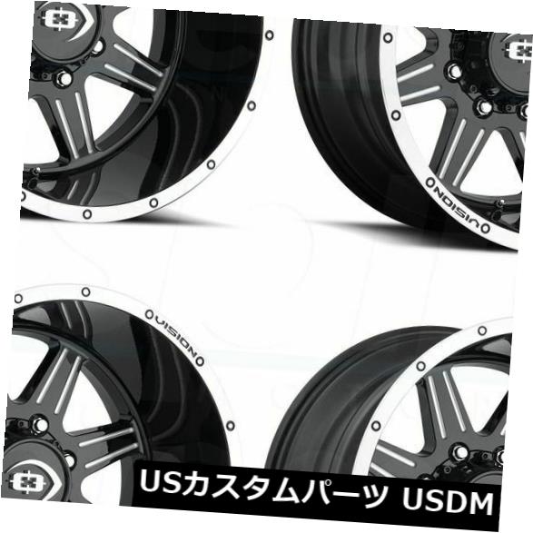 海外輸入ホイール 20x9 Black Milled Wheels Vision 421 Cannibal 6x5.5 / 6x139.7 12（4個セット） 20x9 Black Milled Wheels Vision 421 Cannibal 6x5.5/6x139.7 12 (Set of 4) 【並行輸入品】