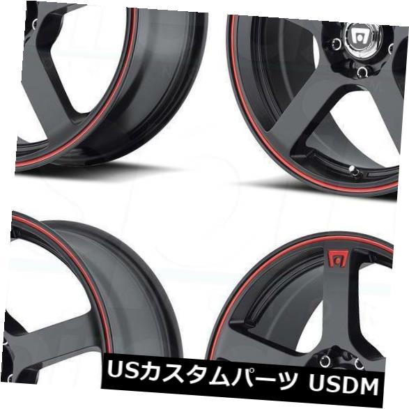 海外輸入ホイール 16x7ブラックレッドホイールMotegi MR116 5x100 / 5x114.3 40（4個セット） 16x7 Black Red Wheels Motegi MR116 5x100/5x114.3 40 (Set of 4) 【並行輸入品】｜カスタムパーツ WORLD倉庫