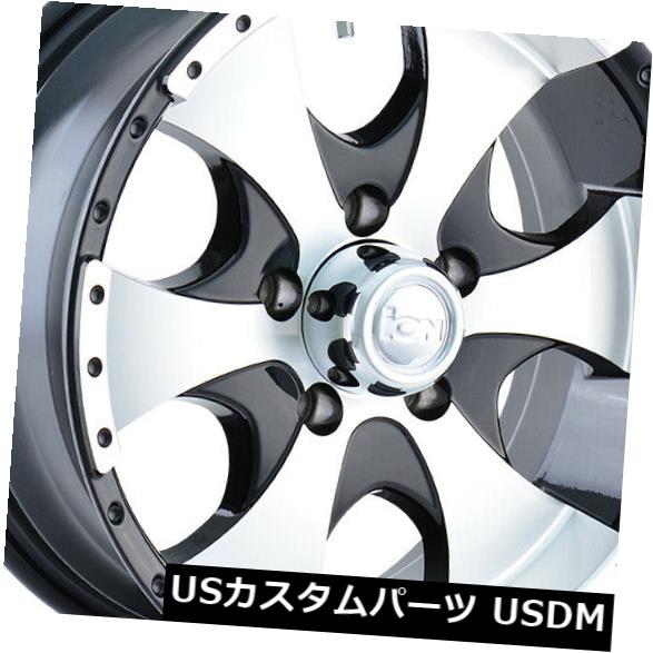 海外輸入ホイール 15x6ブラックマシンド6Hホイールイオントレーラー136 5x114.3 0（4個セット） 15x6 Black Machined 6H Wheels Ion Trailer 136 5x114.3 0 (Set of 4) 【並行輸入品】