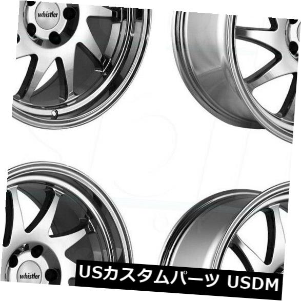 海外輸入ホイール 15x8クロームホイールウィスラーKR7 4x100 0（4個セット） 15x8 Chrome Wheels Whistler KR7 4x100 0 (Set of 4) 【並行輸入品】