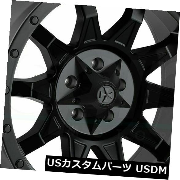 海外輸入ホイール 18x9マットブラックホイールダーティライフロードキル8x6.5 / 8x165.1 -12（4個セット） 18x9 Matte Black Wheels Dirty Life Roadkill 8x6.5/8x165.1 -12 (Set of 4) 【並行輸入品】