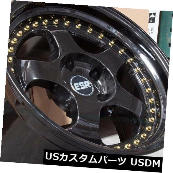 海外輸入ホイール 18x10.5グロスブラックホイールESR SR06 SR6 5x114.3 22（4個セット） 18x10.5 Gloss Black Wheels ESR SR06 SR6 5x114.3 22 (Set of 4) 【並行輸入品】