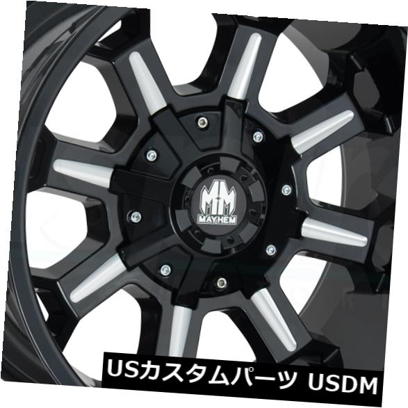 海外輸入ホイール 18x9グロスブラックミルドホイールズメイヘムコンバット6x135 / 6x5.5 -12(4個セット) 18x9 Gloss Black Milled Wheels Mayhem Combat 6x135/6x5.5 -12 (Set of 4) 【並行輸入品】|カスタムパーツ WORLD倉庫