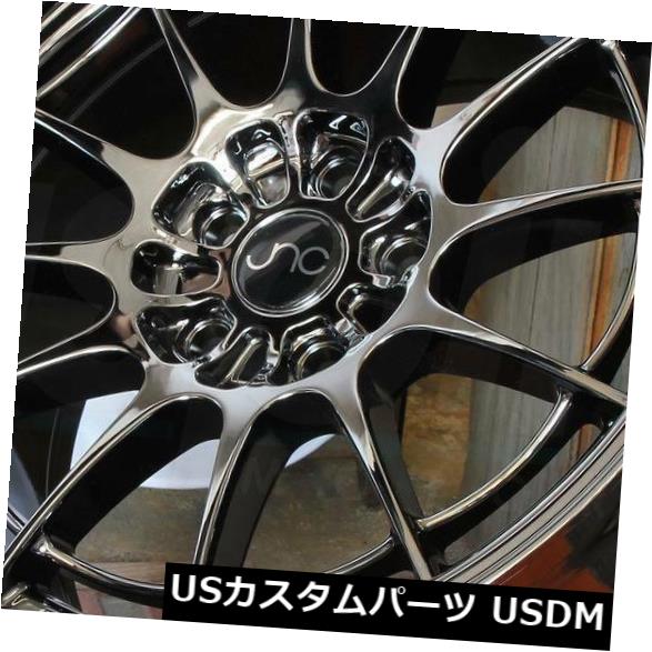 海外輸入ホイール 18x8.5ブラッククロームホイールJNC 033 JNC033 5x112 35（4個セット） 18x8.5 Black Chrome Wheels JNC 033 JNC033 5x112 35 (Set of 4) 【並行輸入品】