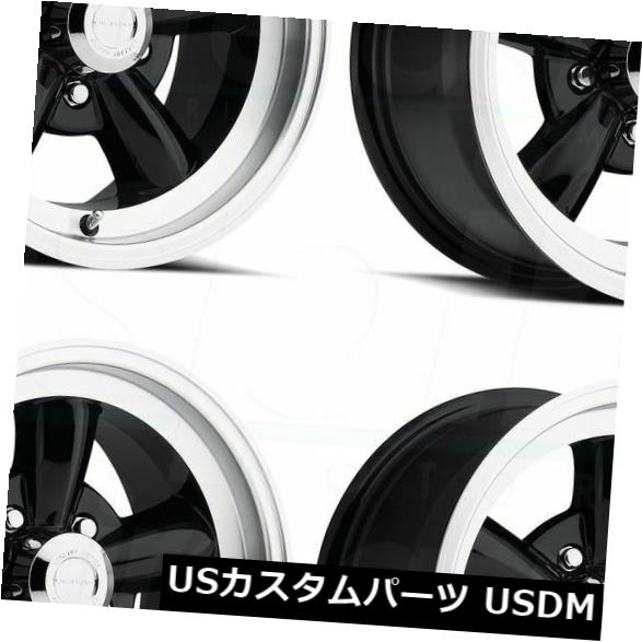 海外輸入ホイール 15x7ブラックマシンドリップホイールビジョン141レジェンド5 5x4.75 -7（4個セット） 15x7 Black Machined Lip Wheels Vision 141 Legend 5 5x4.75 -7 (Set of 4) 【並行輸入品】