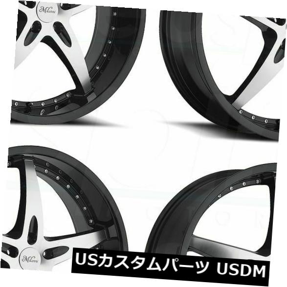 海外輸入ホイール 22x9.5ブラックマシニングホイールMilanni 453 ZS-1 5x114.3 25(4個セット) 22x9.5 Black Machined Wheels Milanni 453 ZS-1 5x114.3 25 (Set of 4) 【並行輸入品】|カスタムパーツ WORLD倉庫