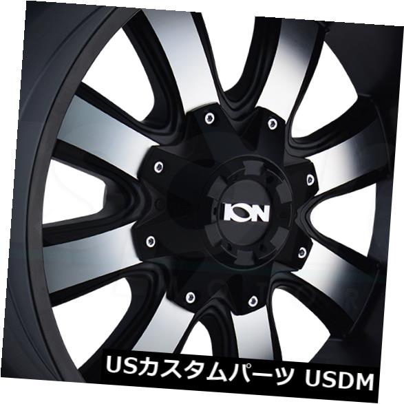 海外輸入ホイール 20x9サテンブラックマシニングホイールイオン189 5x5.5 / 5x150 18（4個セット） 20x9 Satin Black Machined Wheels Ion 189 5x5.5/5x150 18 (Set of 4) 【並行輸入品】