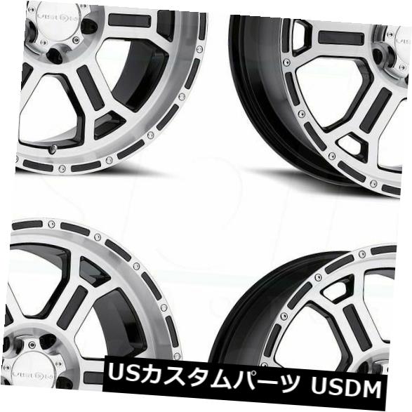 海外輸入ホイール 17x9ブラックマシニングホイールビジョン372ラプター6x135 25（4個セット） 17x9 Black Machined Wheels Vision 372 Raptor 6x135 25 (Set of 4) 【並行輸入品】