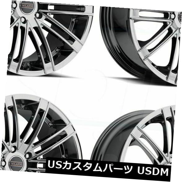 海外輸入ホイール 22x9ファントムクロームホイールMilanni 9032 Kahn 5x120 15（4個セット） 22x9 Phantom Chrome Wheels Milanni 9032 Kahn 5x120 15 (Set of 4) 【並行輸入品】