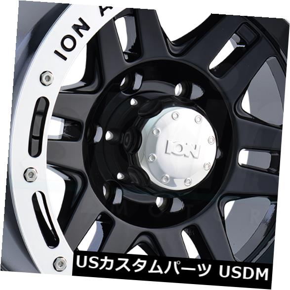 海外輸入ホイール 15x8ブラックマシンドリップホイールイオン133 5x114.3 -27（4個セット） 15x8 Black Machined Lip Wheels Ion 133 5x114.3 -27 (Set of 4) 【並行輸入品】