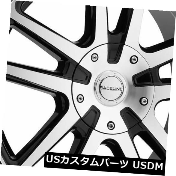 海外輸入ホイール 16x7機械加工ブラックホイールRaceline 145M Encore 5x112 / 5x120 40（4個セット） 16x7 Machined Black Wheels Raceline 145M Encore 5x112/5x120 40 (Set of 4) 【並行輸入品】