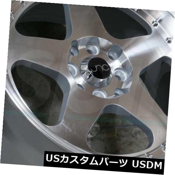 海外輸入ホイール 16x8 / 16x9シルバーマシンフェイスホイールJNC 010 JNC010 4x100 / 4x114.3 25/15（セット 16x8/16x9 Silver Machine Face Wheels JNC 010 JNC010 4x100/4x114.3 25/15 (Set of 【並行輸入品】