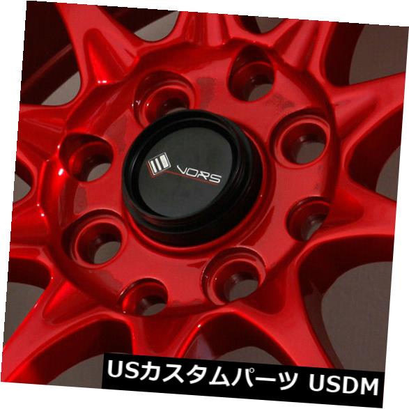 海外輸入ホイール 15x8キャンディレッドホイールVors TR3 4x100 / 4x114.3 0（4個セット） 15x8 Candy Red Wheels Vors TR3 4x100/4x114.3 0 (Set of 4) 【並行輸入品】