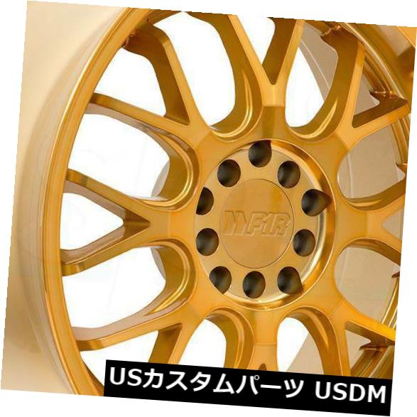 海外輸入ホイール 18x10.5マシンゴールドホイールF1R F21 5x100 / 5x114.3 20（4個セット） 18x10.5 Machine Gold Wheels F1R F21 5x100/5x114.3 20 (Set of 4) 【並行輸入品】