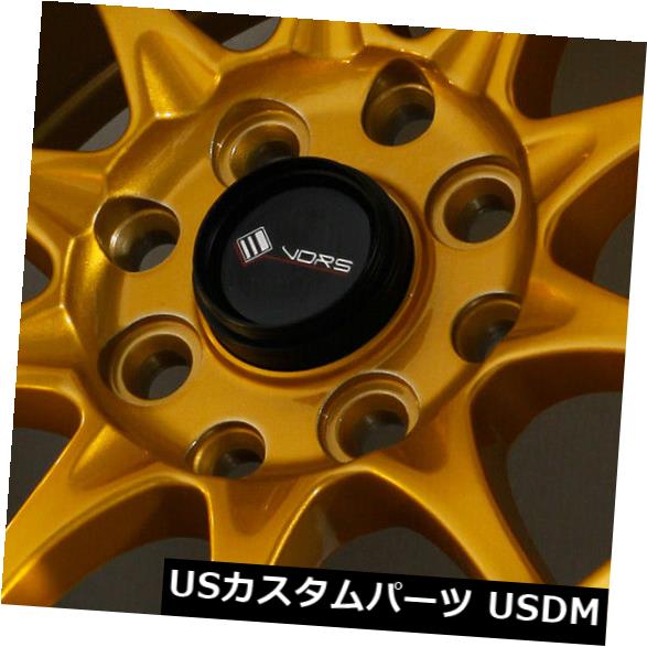 海外輸入ホイール 15x8 / 15x9 Candy Gold Wheels Vors TR3 4x100 / 4x114.3 0/0（4個セット） 15x8/15x9 Candy Gold Wheels Vors TR3 4x100/4x114.3 0/0 (Set of 4) 【並行輸入品】