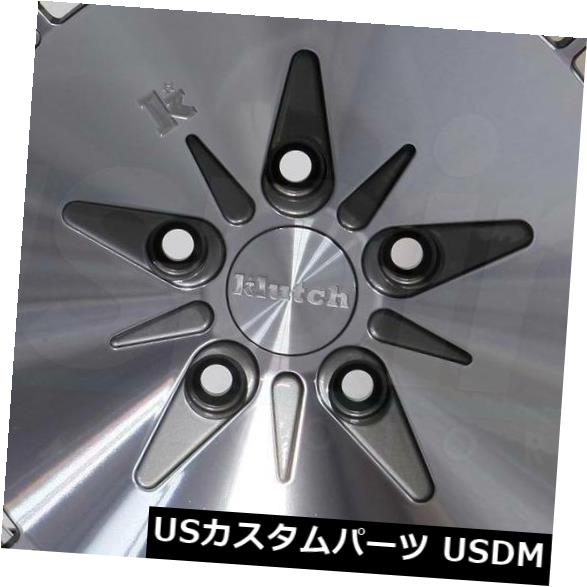 海外輸入ホイール 16x8 / 16x9ガンメタル加工ホイールクラッチKM16 5x114.3 15/17(4個セット) 16x8/16x9 Gunmetal Machined Wheels Klutch KM16 5x114.3 15/17 (Set of 4) 【並行輸入品】|カスタムパーツ WORLD倉庫