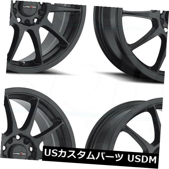 海外輸入ホイール 15x6.5 Matte Black Wheels Vision 425 Bane 5x100 / 5x114.3 38(4個セット) 15x6.5 Matte Black Wheels Vision 425 Bane 5x100/5x114.3 38 (Set of 4) 【並行輸入品】|カスタムパーツ WORLD倉庫