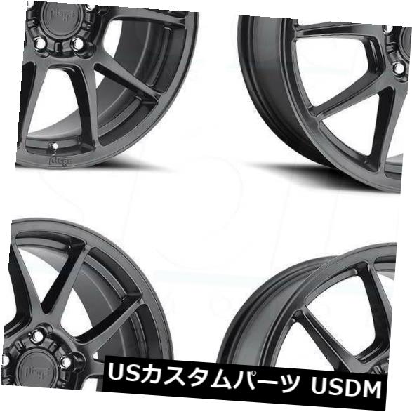 海外輸入ホイール 17x8マットブラックホイールニッチメッシーナM174 5x112 40（4個セット） 17x8 Matte Black Wheels Niche Messina M174 5x112 40 (Set of 4) 【並行輸入品】