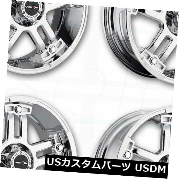 海外輸入ホイール 17x8.5 Chrome Wheels Vision 394 Warlord 5x5 / 5x127 -12（4個セット） 17x8.5 Chrome Wheels Vision 394 Warlord 5x5/5x127 -12 (Set of 4) 【並行輸入品】
