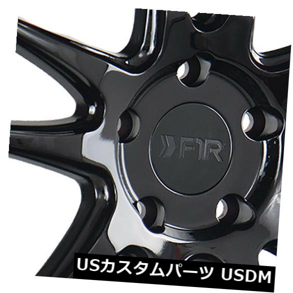 海外輸入ホイール 18x9.5ブラックレッドリップホイールF1R F102 5x114.3 38（4個セット） 18x9.5 Black Red Lip Wheels F1R F102 5x114.3 38 (Set of 4) 【並行輸入品】