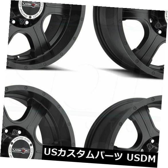 海外輸入ホイール 20x9マットブラックホイールビジョン396アサシン5x150 0（4個セット） 20x9 Matte Black Wheels Vision 396 Assassin 5x150 0 (Set of 4) 【並行輸入品】