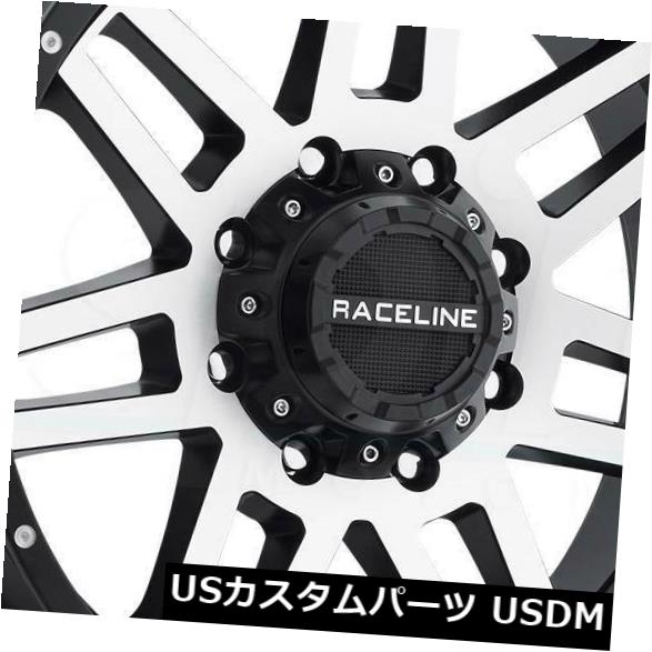 海外輸入ホイール 17x9機械加工ブラックホイールRaceline 931Mインジェクター8x170 -12（4個セット） 17x9 Machined Black Wheels Raceline 931M Injector 8x170 -12 (Set of 4) 【並行輸入品】