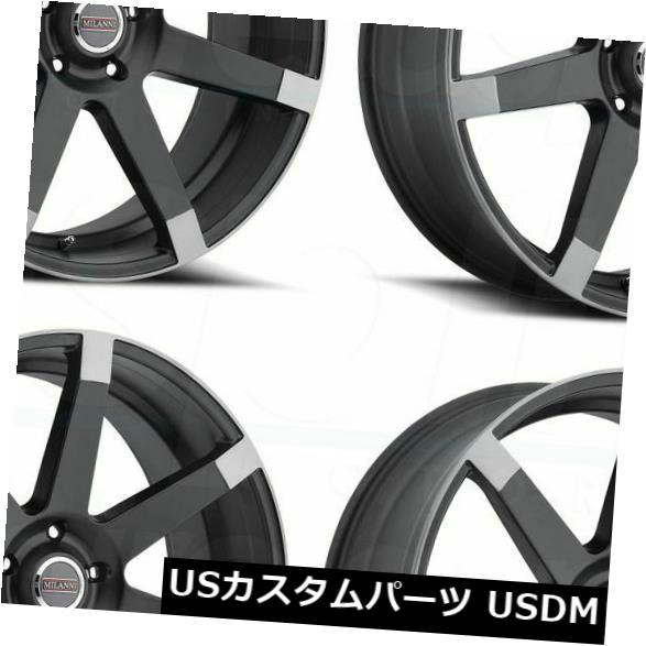海外輸入ホイール 22x9.5ブラックアンスラサイトスポークホイールMilanni 9042 Sultan 5x120 15(4個セット) 22x9.5 Black Anthracite Spoke Wheels Milanni 9042 Sultan 5x120 15 (Set of 4) 【並行輸入品】