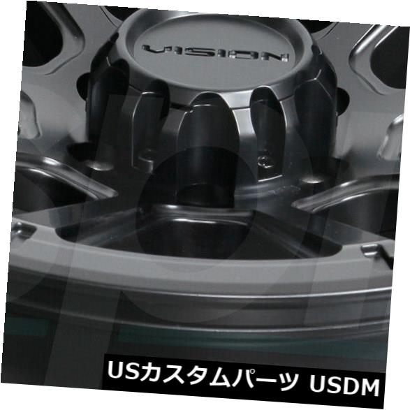 海外輸入ホイール 16x8マットブラックホイールビジョン353タービン6x5.5 / 6x139.7 0（4個セット） 16x8 Matte Black Wheels Vision 353 Turbine 6x5.5/6x139.7 0 (Set of 4) 【並行輸入品】