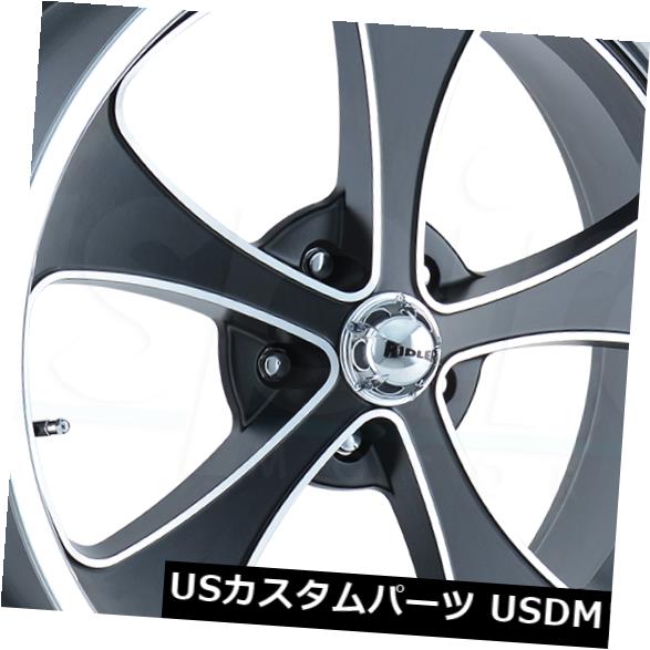 海外輸入ホイール 17x7 / 17x8ブラックポリッシュリップホイールリドラー645 5x114.3 0/0（4個セット） 17x7/17x8 Black Polished Lip Wheels Ridler 645 5x114.3 0/0 (Set of 4) 【並行輸入品】