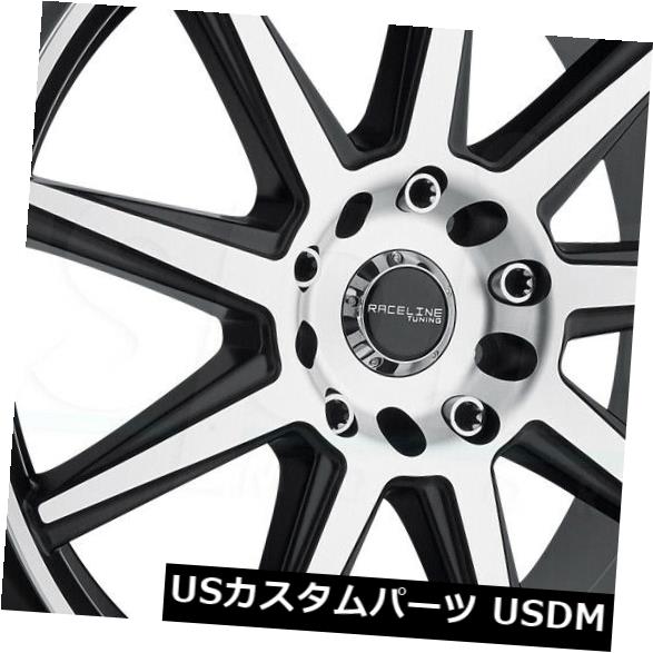 海外輸入ホイール 18x7.5機械加工ブラックホイールRaceline 144M Storm 5x110 / 5x114.3 42（4個セット） 18x7.5 Machined Black Wheels Raceline 144M Storm 5x110/5x114.3 42 (Set of 4) 【並行輸入品】｜カスタムパーツ WORLD倉庫
